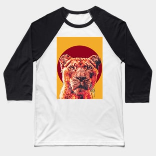 Angry Lionesses Retro Art Baseball T-Shirt